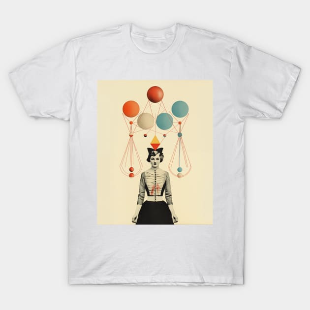 Thinking circus lady paper collage T-Shirt by Porota Studio